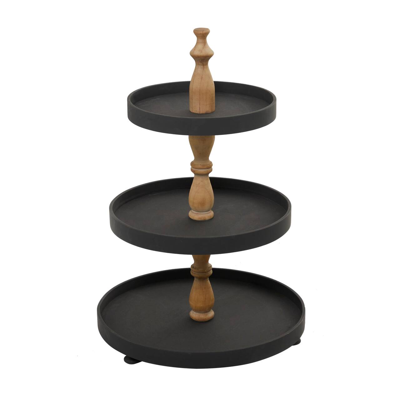 Black Traditional Tiered Server, 16" x 16" x 24"